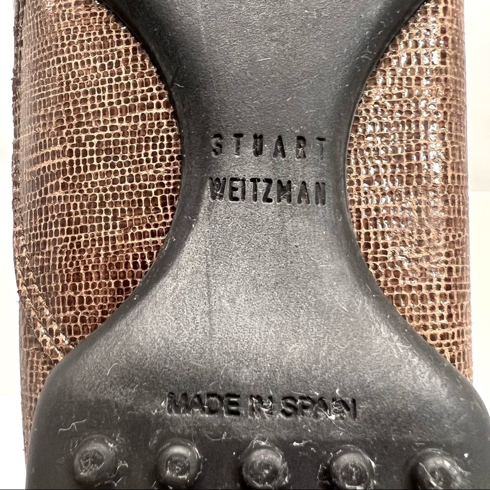Stuart Weitzman Brown Leather Buckle Casual Comfort Career FlatsLoafers Women 10 - Picture 13 of 16